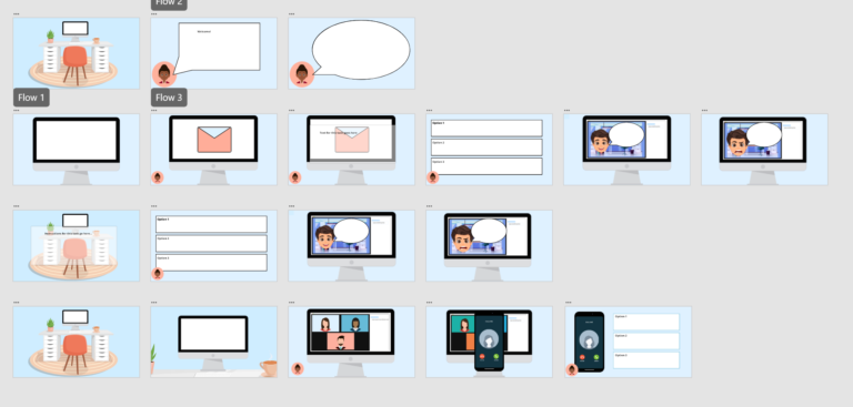 Wireframe e-learning experience in XD